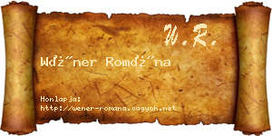 Wéner Romána névjegykártya